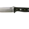 Bark River Bravo 1 A2, Black & Green Linnen Micarta, Brown Sheath