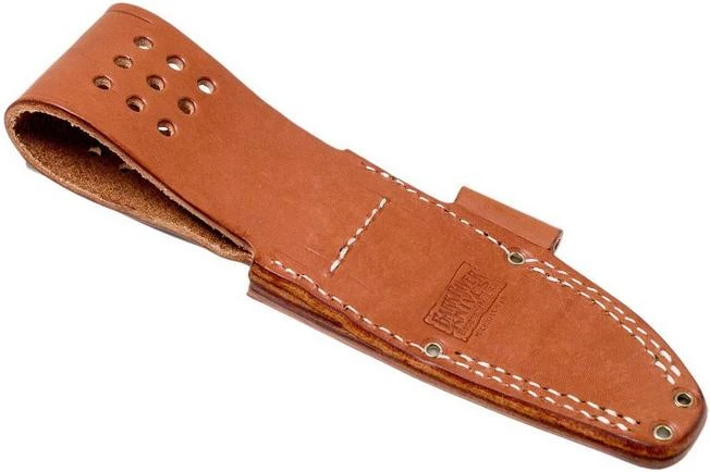 Bark River Bravo 1 A2, Black & Green Linnen Micarta, Brown Sheath - Image 8