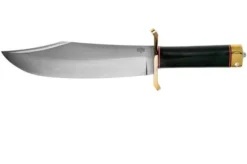 Bark River V-44 Bowie A2 Black Canvas Micarta, Brass Double Quillion, Bowie-knife