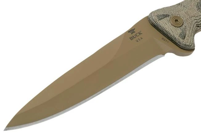Buck Ground Combat Knife Spear Point 891BRS Coyote Brown GCK Survival Knife - Image 3