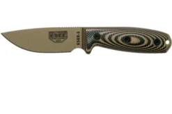 ESEE Model 3 Dark Earth Blade 3D Coyote-Black G10 Survival Knife 3PMDE-005 Black Sheath + Belt Clip