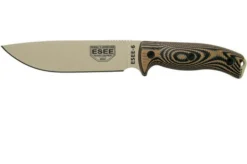 ESEE Model 6 Desert Tan Blade 3D Coyote-Black G10 Survival Knife 6PDT-005 Black Sheath + Clip Plate
