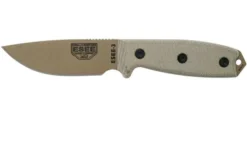 ESEE Model 3 Dark Earth Blade, Grey Handle 3P-MB-DE With Sheath + Clip And MOLLE-back