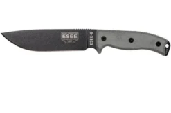 ESEE Model 6 Black Blade, Grey Handle 6P-B With Black Sheath + Belt Clip