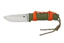 Black Fox Vesuvius Stonewashed D2 Blade, OD Green G10 Fixed Knife