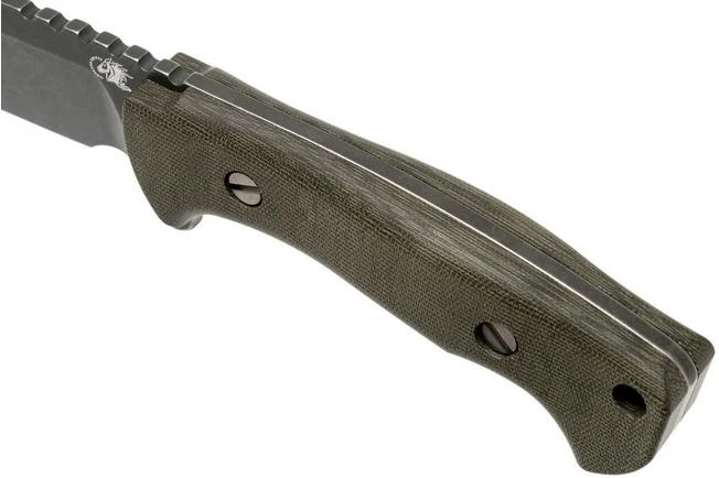 Rick Hinderer Ranch Bowie Green Canvas Micarta, Battle Black, Bowie Knife - Image 5