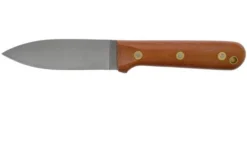 LT Wright Genesis Flat Grind, A2, Matte Natural Micarta, Leather Sheath, Bushcraft Knife