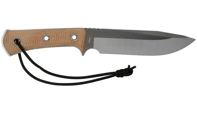 TRC Knives Apocalypse, Elmax, Natural Canvas Micarta, Survival Knife - Image 2
