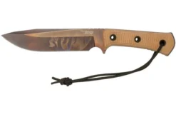 TRC Knives Apocalypse, Elmax Apocalypse Finish 2022 Biohazard Edition, Natural Canvas Micarta, Survival Knife